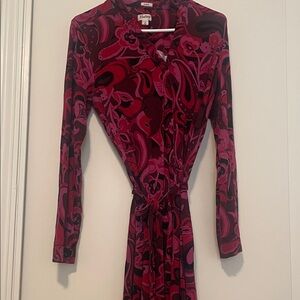 Hatley Long Sleeve Dress - Red and Pink